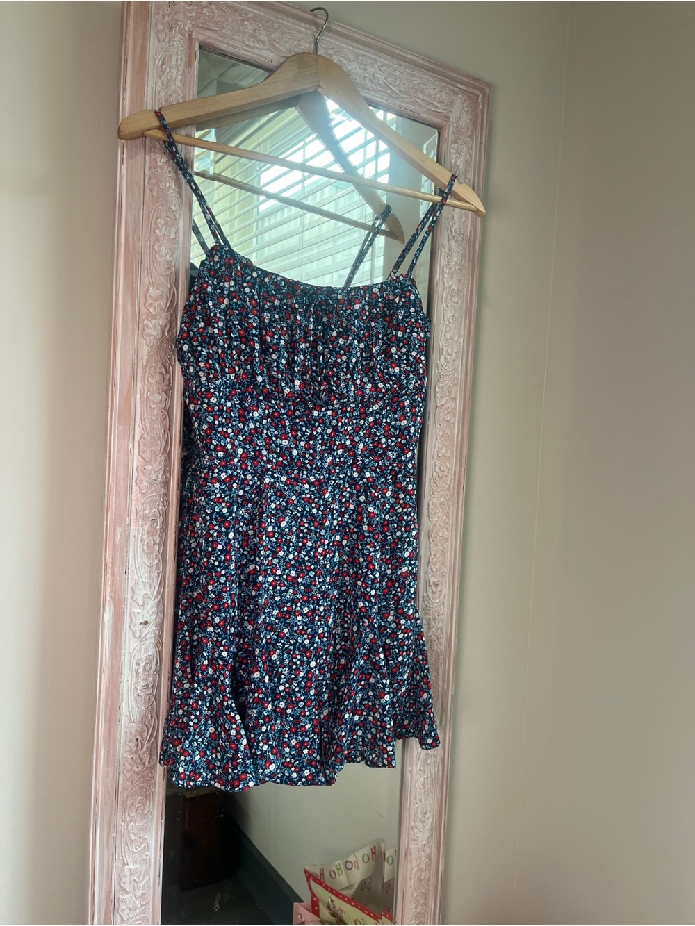 Fairycore Navy Floral Mini Dress